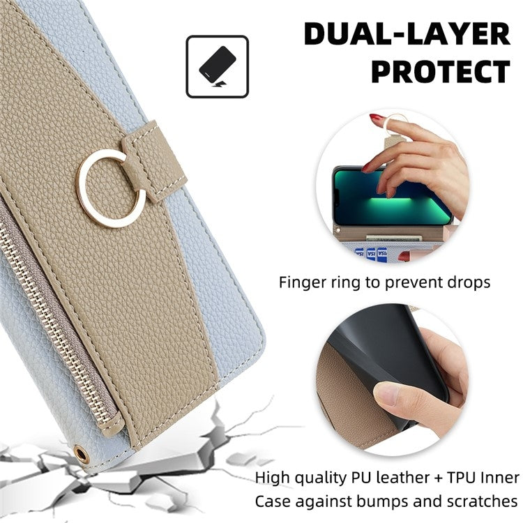 Funda de Cuero con Textura de Lichi para OnePlus Ace 3 Pro 5G (Azul)