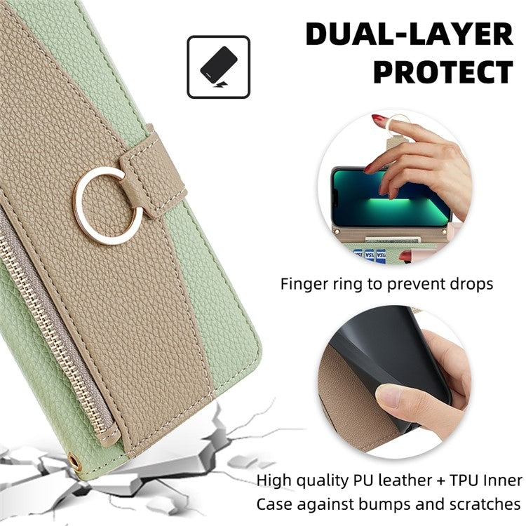 Funda de Cuero con Textura de Lichi para OnePlus Ace 3 Pro 5G (Verde)