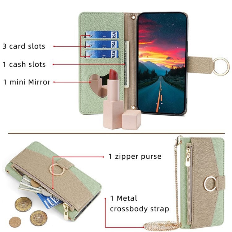 Funda de Cuero con Textura de Lichi para OnePlus Ace 3 Pro 5G (Verde)