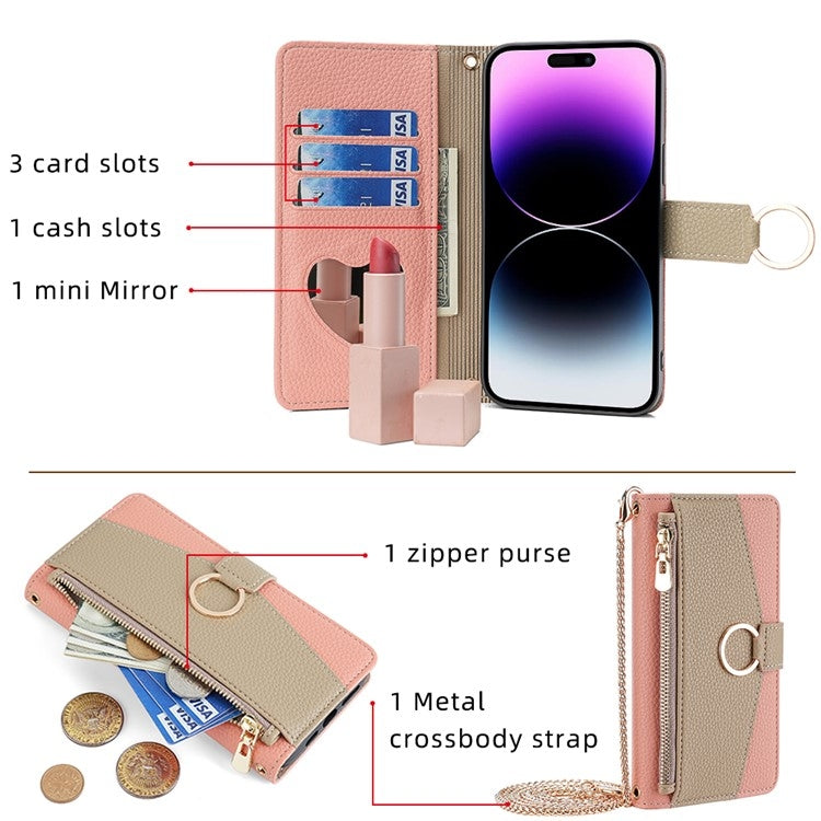 Funda de Cuero con Textura de Lichi para OnePlus Ace 3 Pro 5G (Rosa)