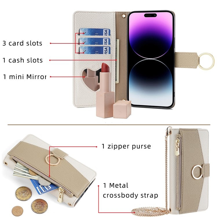 Funda de Cuero Textura de Lichi para OnePlus Ace 3 Pro 5G (Blanco)