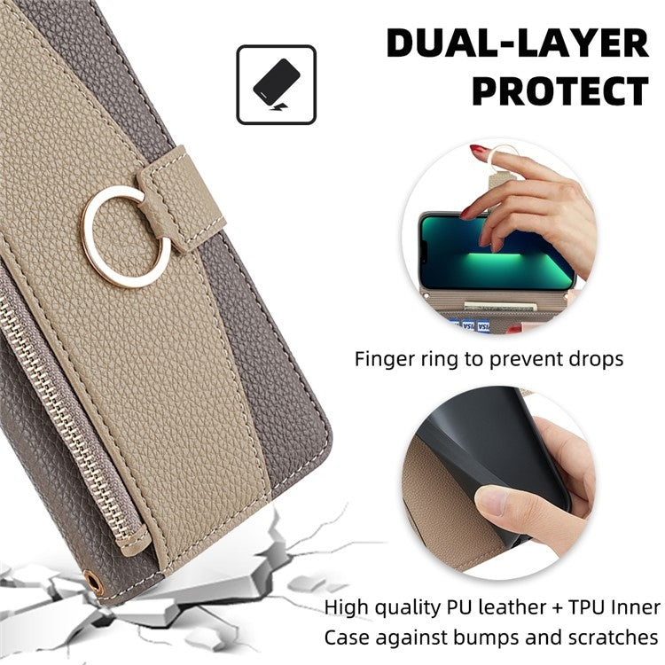 Funda de Cuero Textura de Lichi para OnePlus Nord Ce 4 Lite 5G (Gris)