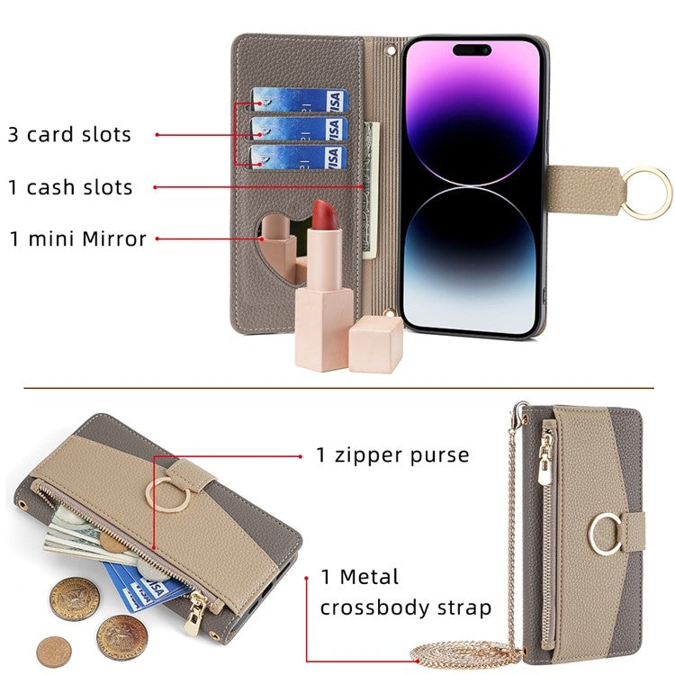 Funda de Cuero Textura de Lichi para OnePlus Nord Ce 4 Lite 5G (Gris)