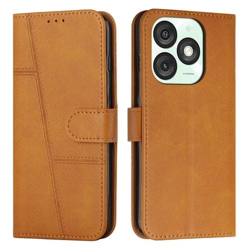 Funda de Cuero Textura Becerro con Hebilla para Teléfono Itel A50 (Amarillo)