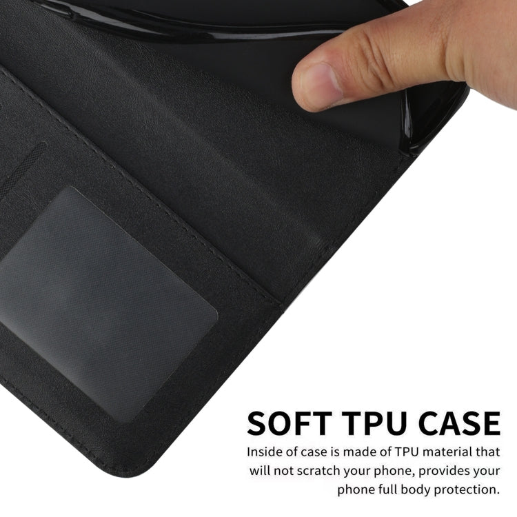 Funda de Cuero Textura de Becerro con Costuras para Teléfono Itel P65 (Negro)