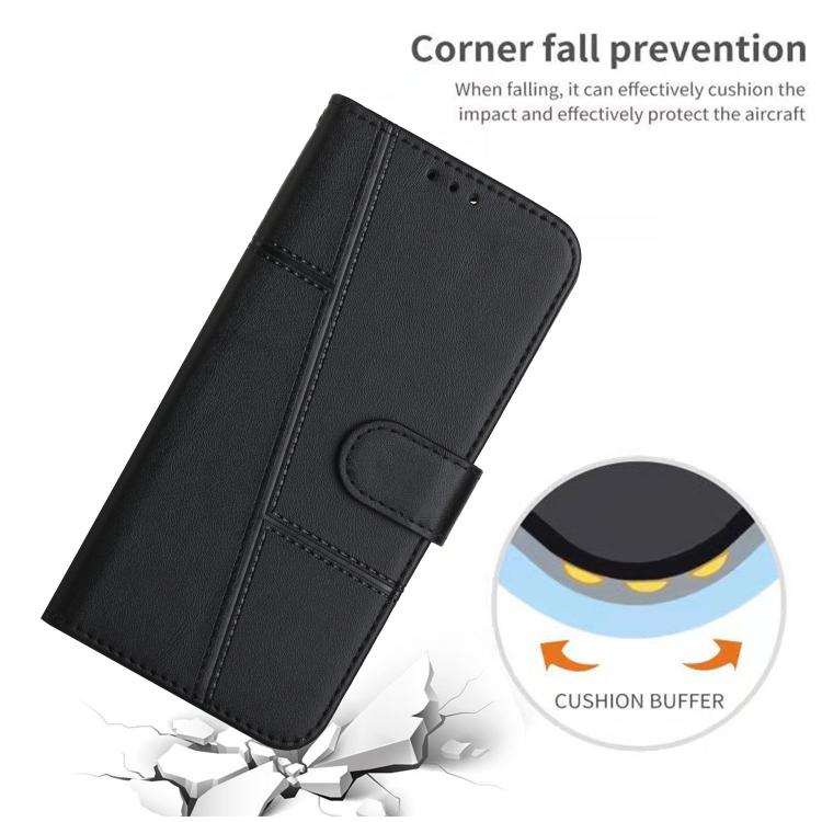 Funda de Cuero con Textura de Becerro y Hebilla para Teléfono Itel S25 Ultra (Negro)