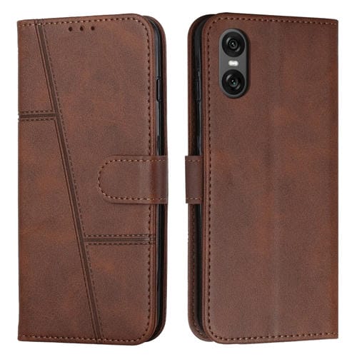 Funda de Cuero Textura Becerro con Hebilla para Sony Xperia 5 Vi (Marrón)