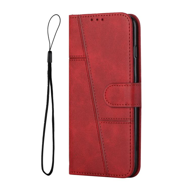 Funda de Piel con Hebilla y Textura de Becerro para Vivo Y29S 5G/Y04 4G (Roja)
