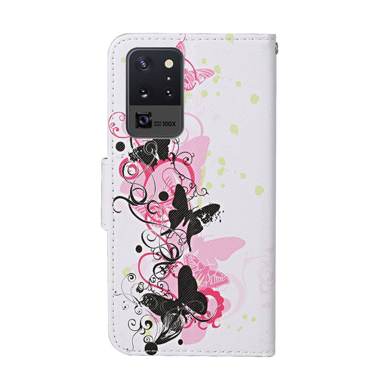 Estuche de Cuero para Samsung Galaxy Note 20 Abatible Horizontal con Soporte y Ranuras para Tarjetas (Mariposa)