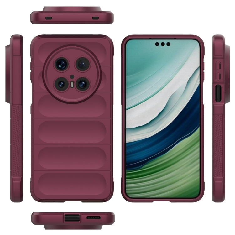 Funda TPU + Franela con Protección Mágica para Huawei Mate 70 Pro 5G (Rojo Vino)