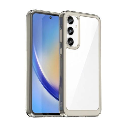 Funda para Teléfono Samsung Galaxy A35 TPU Híbrida Acrílica Serie Colorida (Gris Transparente)
