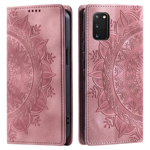 Estuche para Teléfono Samsung Galaxy S20 Cuero Magnético Relieve Totem (Oro Rosa)