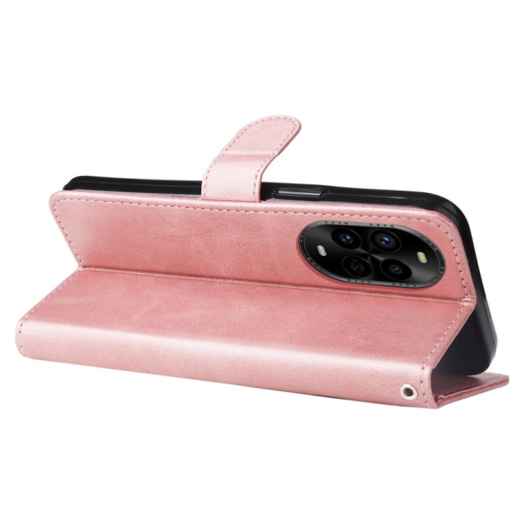 Funda de Piel con Cremallera y Textura de Becerro para Huawei Nova 13 Pro (Oro Rosa)