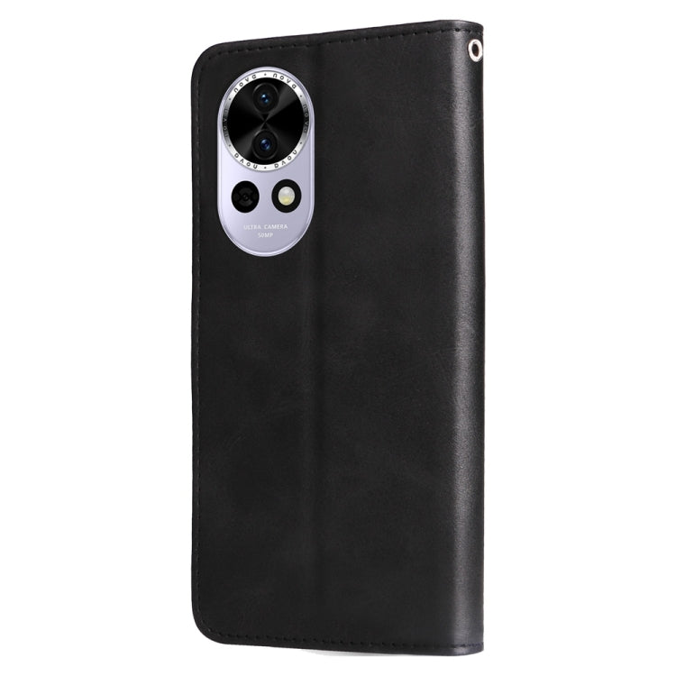 Funda de Piel con Cremallera y Textura de Becerro para Huawei Nova 13 Pro (Negra)