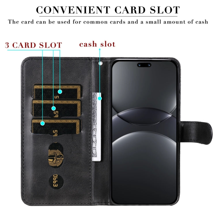 Funda de Piel con Cremallera y Textura de Becerro para Huawei Nova 13 Pro (Negra)