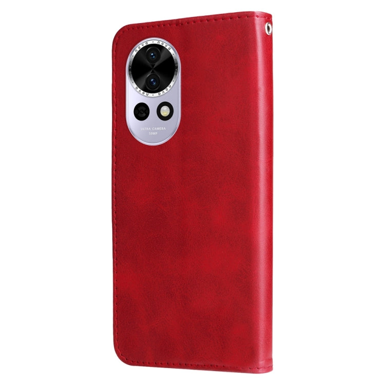 Funda de Piel con Cremallera y Textura de Becerro para Huawei Nova 13/Nova 12 (Roja)