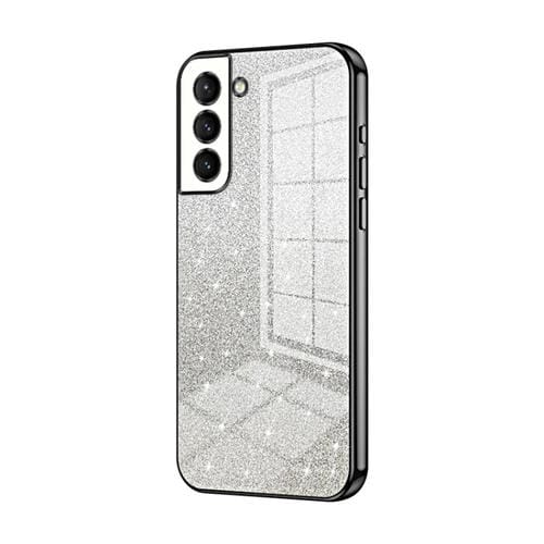 Estuche para Teléfono Samsung Galaxy S21 5G Galvanizado con Polvo de Brillo Degradado (Negro)