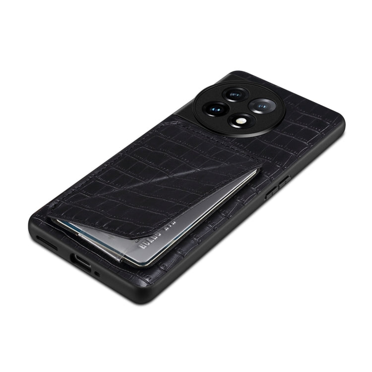 Funda Trasera Denior para Oppo K11 y Oneplus Nord CE3 5G de Piel de Cocodrilo con Soporte (Negro)