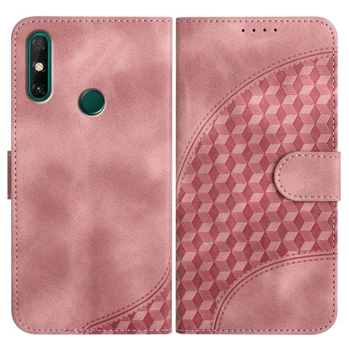 Funda de Cuero con Relieve Cabeza de Elefante para Huawei Enjoy 20E con Cordón (Rosa)