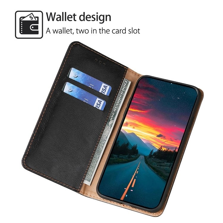 Funda de Cuero Magnética OnePlus Nord Ce 4 Lite 5G con Acabado Brillante (Negro)