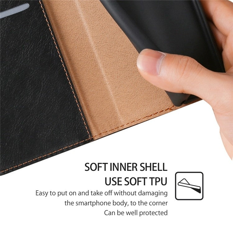 Funda de Cuero Magnética OnePlus Nord Ce 4 Lite 5G con Acabado Brillante (Negro)