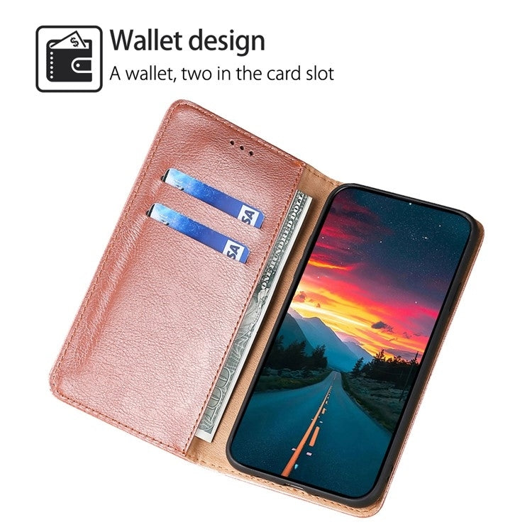 Funda de Cuero Magnética OnePlus Nord Ce 4 Lite 5G Acabado Brillante (Oro Rosa)