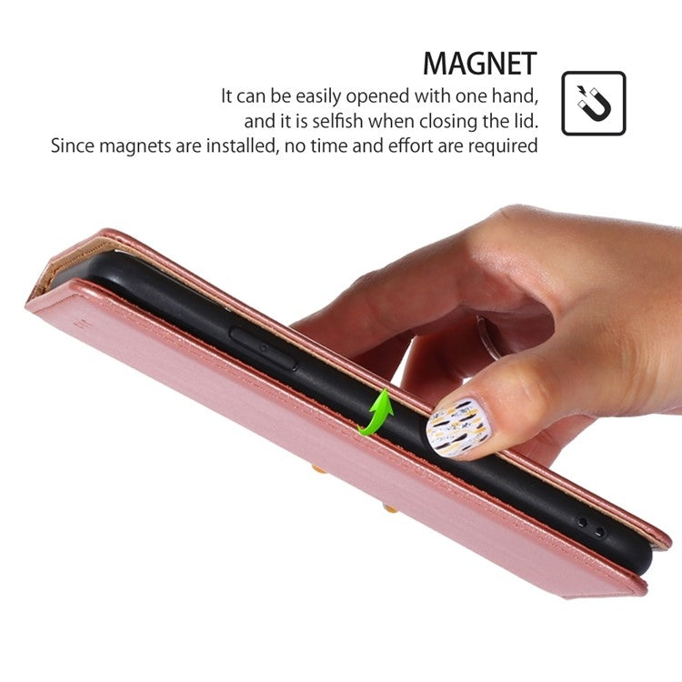 Funda de Cuero Magnética OnePlus Nord Ce 4 Lite 5G Acabado Brillante (Oro Rosa)