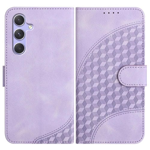 Funda para Samsung Galaxy A54 5G Yx0060 Cuero con Relieve y Cabeza de Elefante con Cordón (Púrpura Claro)