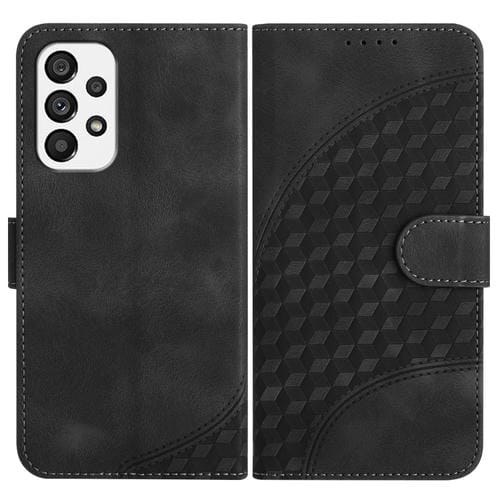Funda para Teléfono Samsung Galaxy A73 5G Yx0060 Cuero Relieve Cabeza de Elefante con Cordón (Negro)