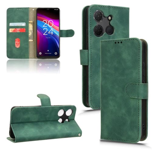 Funda de Cuero para TCL 503 con Tapa Magnética y Tacto Agradable (Verde)