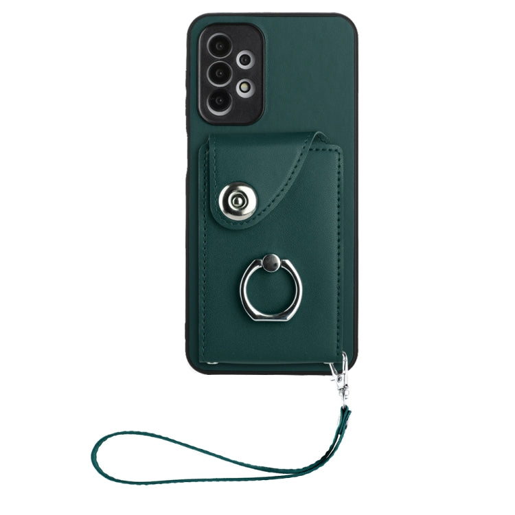 Bolsa para Tarjeta Samsung Galaxy A13 4G Funda con Soporte para Anillo y Cordón (Verde)