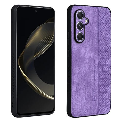 Funda para Teléfono Samsung Galaxy A55 5G Azns Sensación de Piel En Relieve 3D (Púrpura)