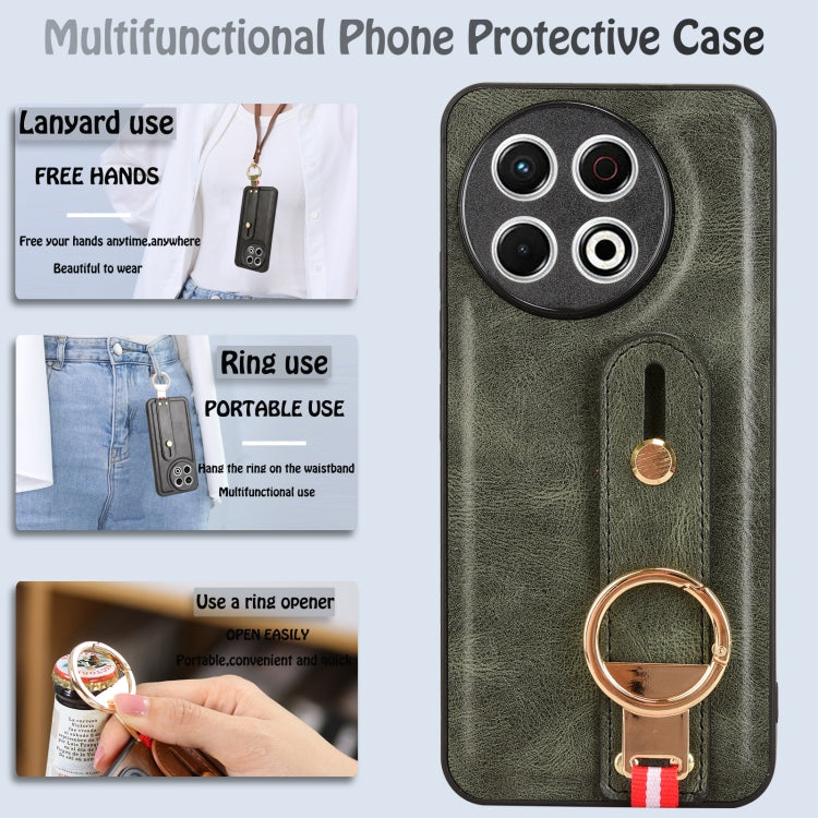 Funda de Cuero con Correa para El Cuello para Tecno Spark 30 Pro 4G (Verde)