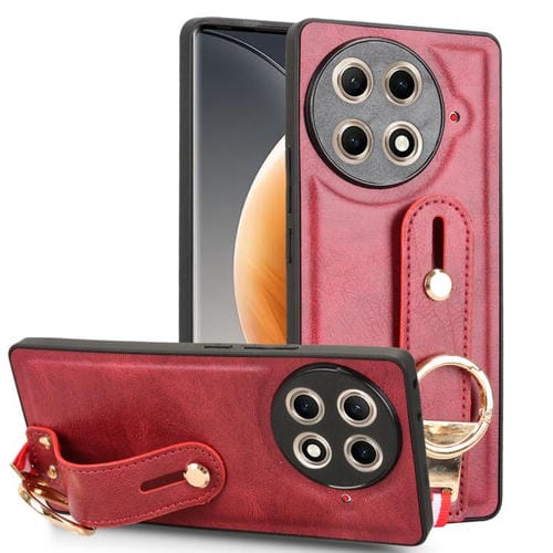Funda de Cuero con Correa para la Muñeca Tecno Camon 30S/30S Pro (Rojo)