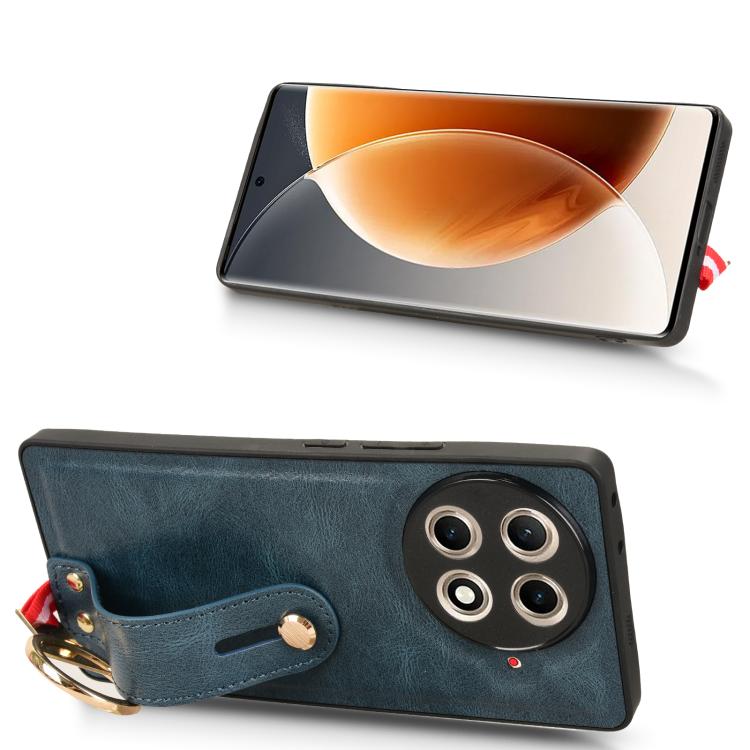 Funda de Cuero con Correa para la Muñeca Tecno Camon 30S/30S Pro (Azul)