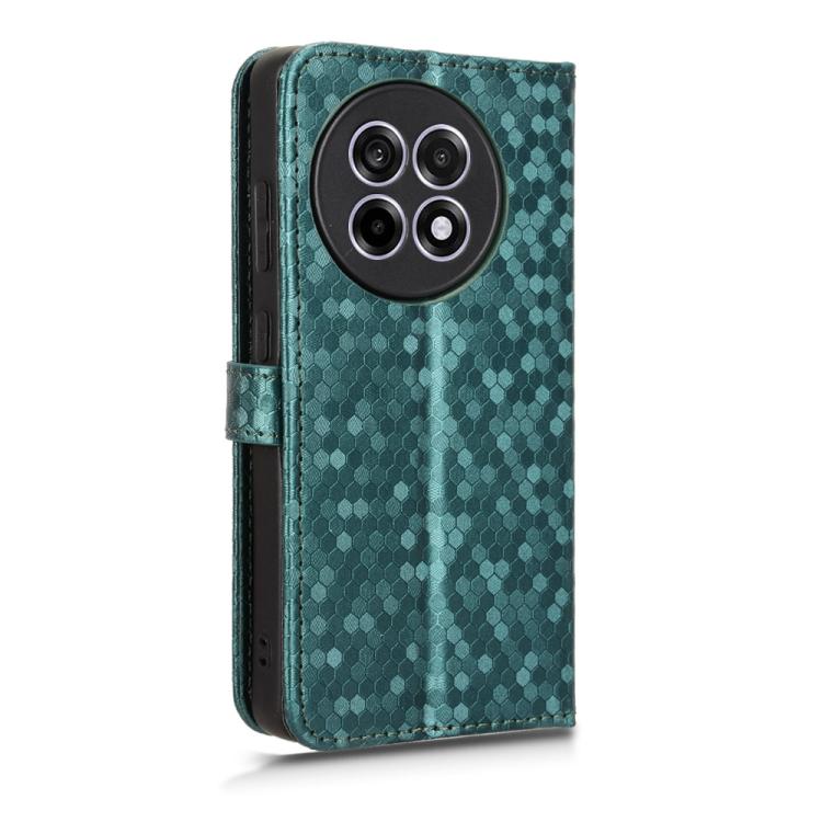 Funda de Cuero para OnePlus Ace 5 y Ace 5 Pro con Textura Panal (Verde)