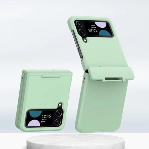 Estuche para Teléfono Samsung Galaxy Z Flip3 5G / Z Flip4 5G PC Skin Feel con Eje Medio Plegable (Verde Menta)