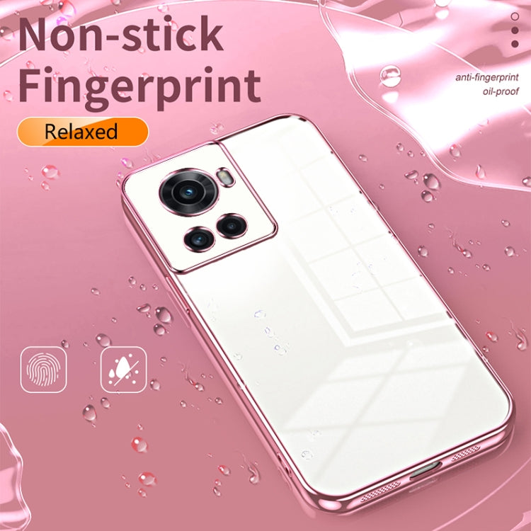 Funda para Teléfono OnePlus Ace / 10R con Orificio Fino y Revestimiento Transparente (Rosa)