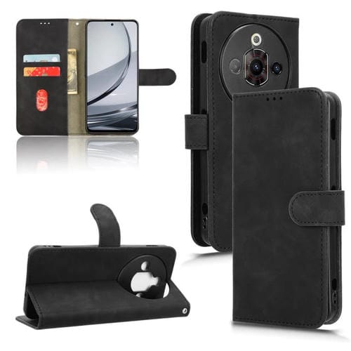 Funda de Cuero con Tapa Magnética para ZTE Nubia Focus Pro (Negro)
