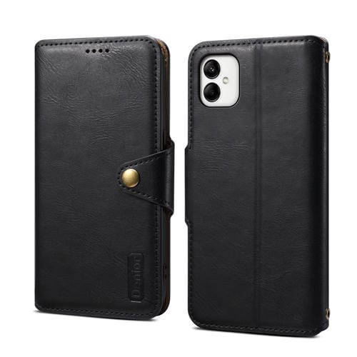 Funda para Teléfono Samsung Galaxy A05 Denior Estilo Billetera Textura Piel de Vaca (Negro)