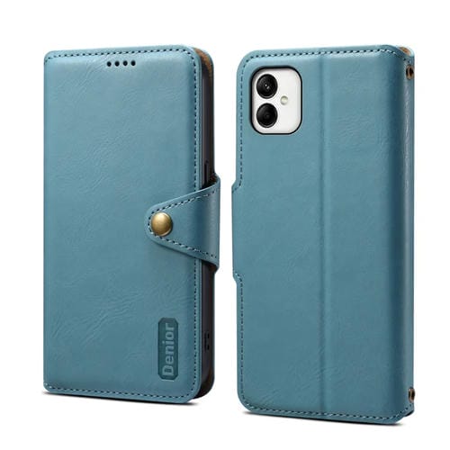Funda para Teléfono Samsung Galaxy A05 Denior Textura Piel de Vaca Estilo Billetera (Azul)