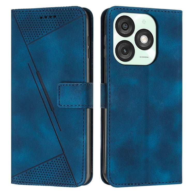 Funda de Cuero Triangular Dream Triangle con Cordón Largo para Itel A50 (Azul)