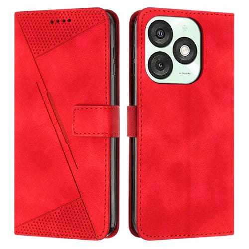 Funda de Cuero Triangular Dream Triangle para Itel A50 con Cordón Largo (Rojo)