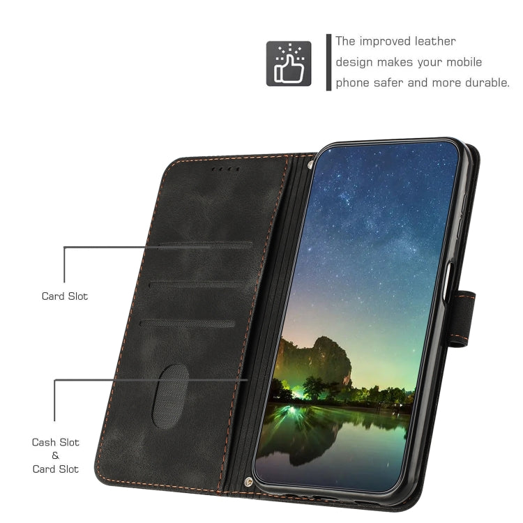 Funda de Cuero Triangular con Cordón Largo para Teléfono Itel A50 Dream (Negro)