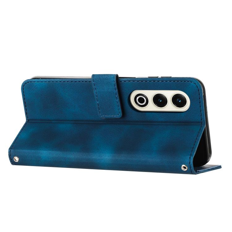 Funda de Cuero Triangular con Cordón Largo para Teléfono Itel S25 Dream (Azul)
