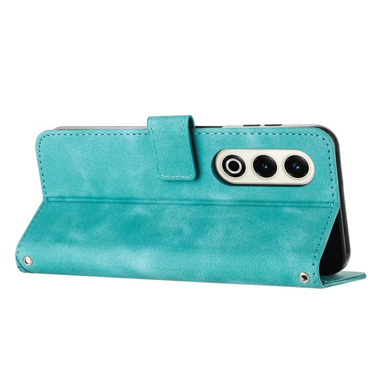 Funda de Cuero Triangular con Cordón Largo para Teléfono Itel S25 Dream (Verde)