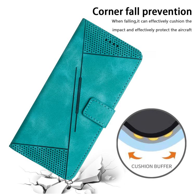 Funda de Cuero Triangular con Cordón Largo para Teléfono Itel S25 Dream (Verde)