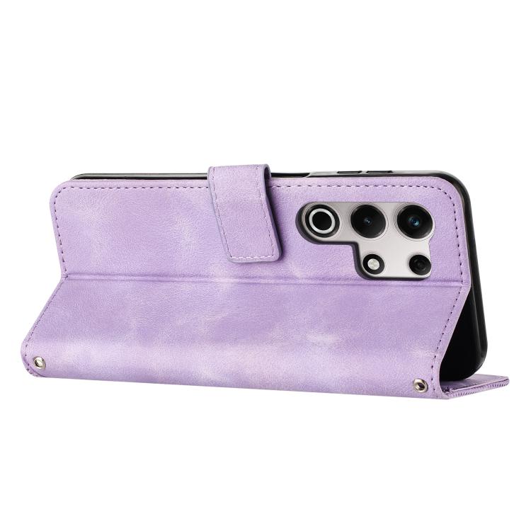 Funda de Cuero Triangular Dream para Itel S25 Ultra con Cordón Largo (Morado)