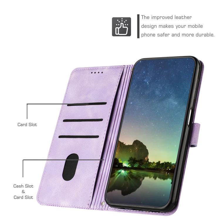 Funda de Cuero Triangular Dream para Itel S25 Ultra con Cordón Largo (Morado)