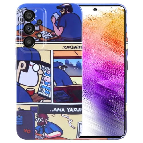 Estuche para Teléfono Samsung Galaxy A73 5G PC con Orificio Preciso y Patrón Pintado (Cómics de Trabajo)